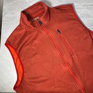 IZOD Advantage Performance Natural Stretch Vest Mens Medium Full Zip Pockets